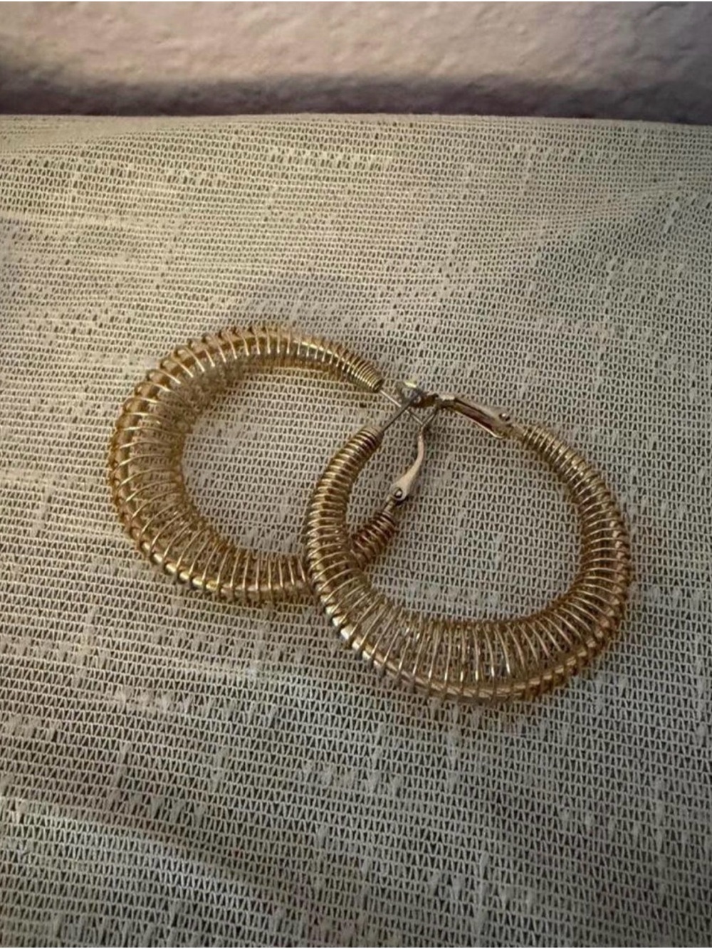 Women’s Gold Textured Hoop Earrings